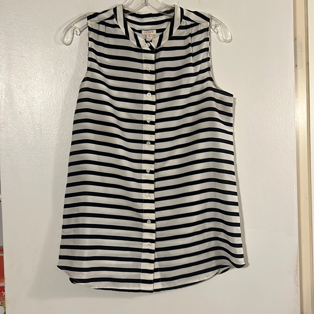 J. Crew black/cream sleeveless top